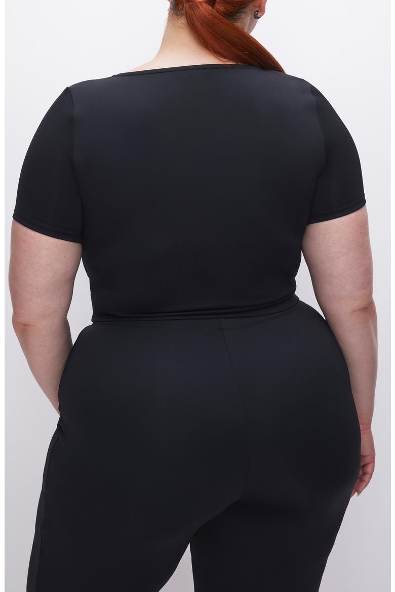 Sculpting Scoop Crop Tee, Alternate, color, BLACK001