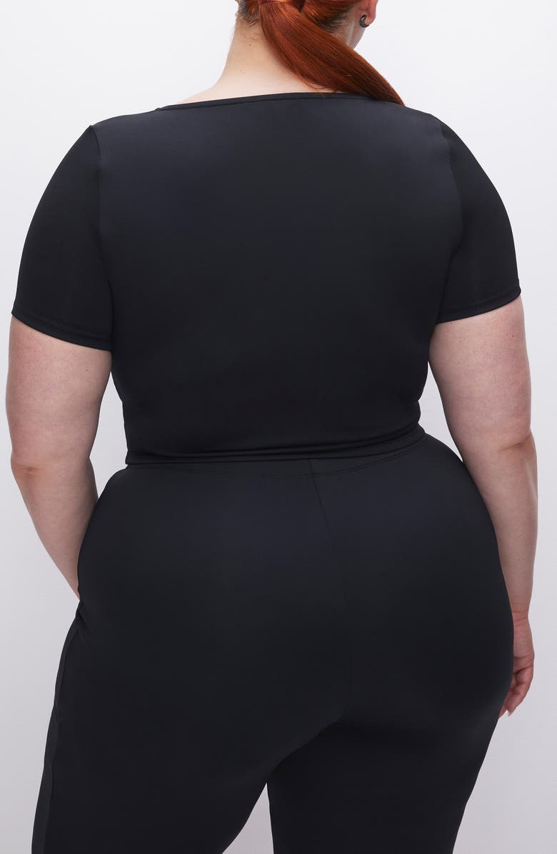 Good American Sculpting Scoop Crop Tee, Alternate, color, Black001