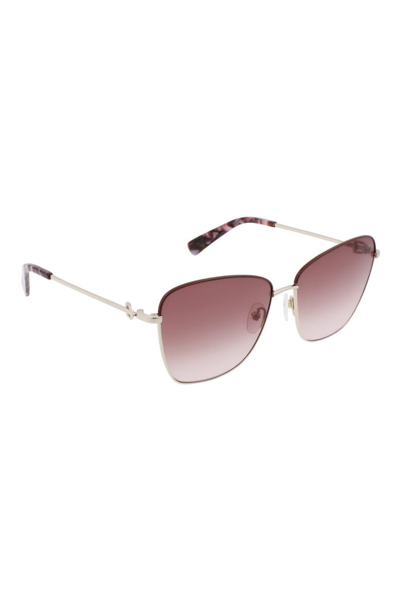 Amazone 59mm Rectangle Sunglasses, Alternate, color, GOLD/ BROWN