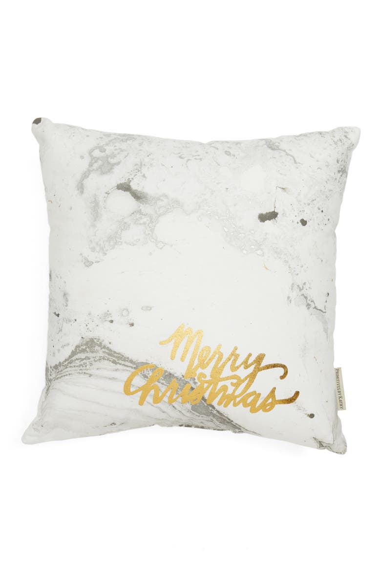 Merry Christmas Accent Pillow, Main, color, GREY