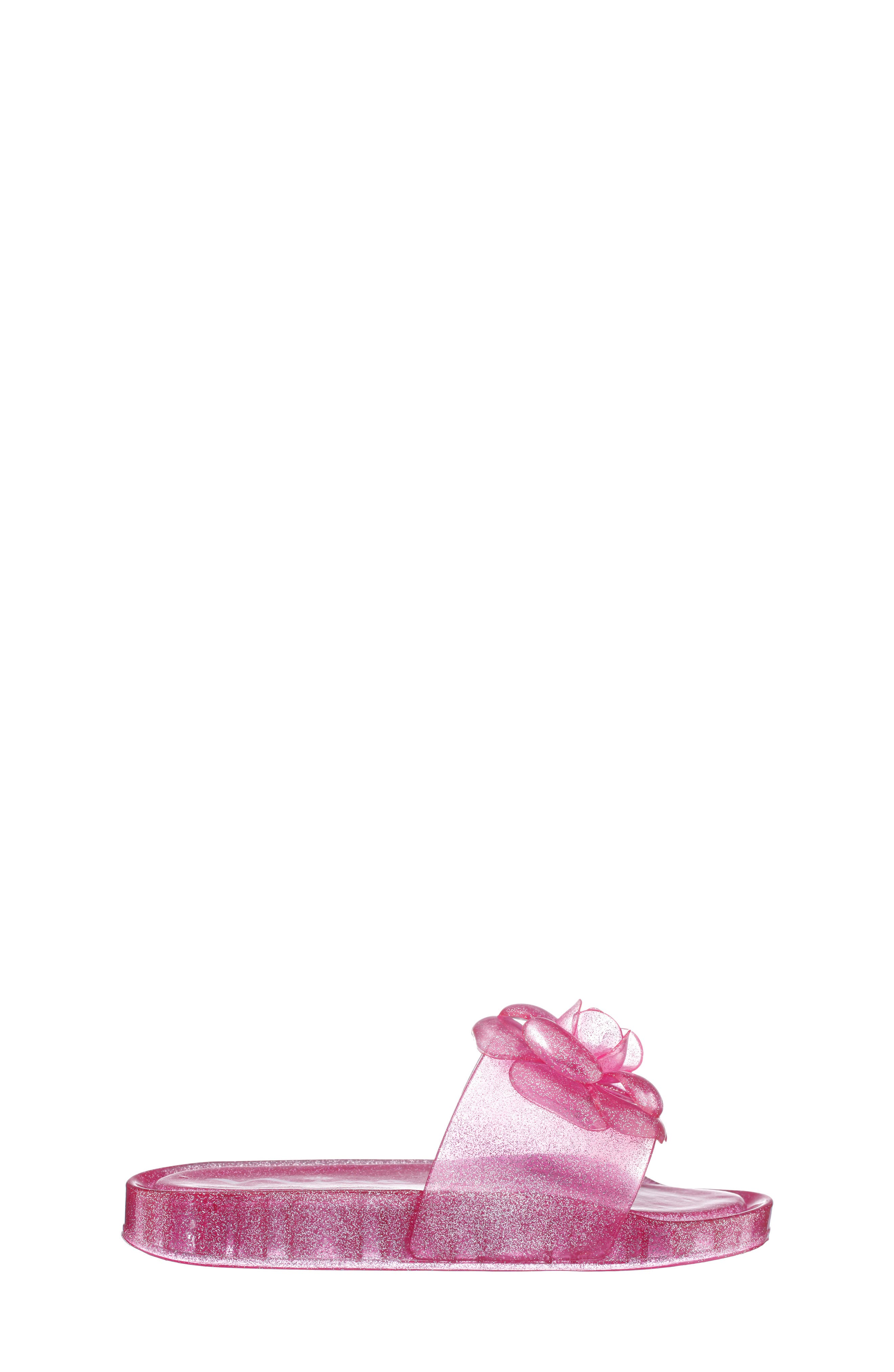 Kids' Waterproof Jelly Slide Sandal, Alternate, color, PINK GLITTER JELLY