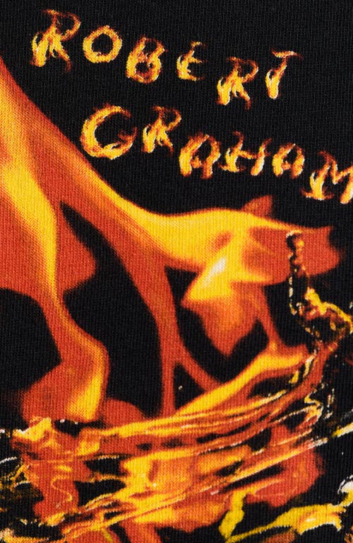 Robert Graham Whiskey On Fire Graphic T-shirt In Black