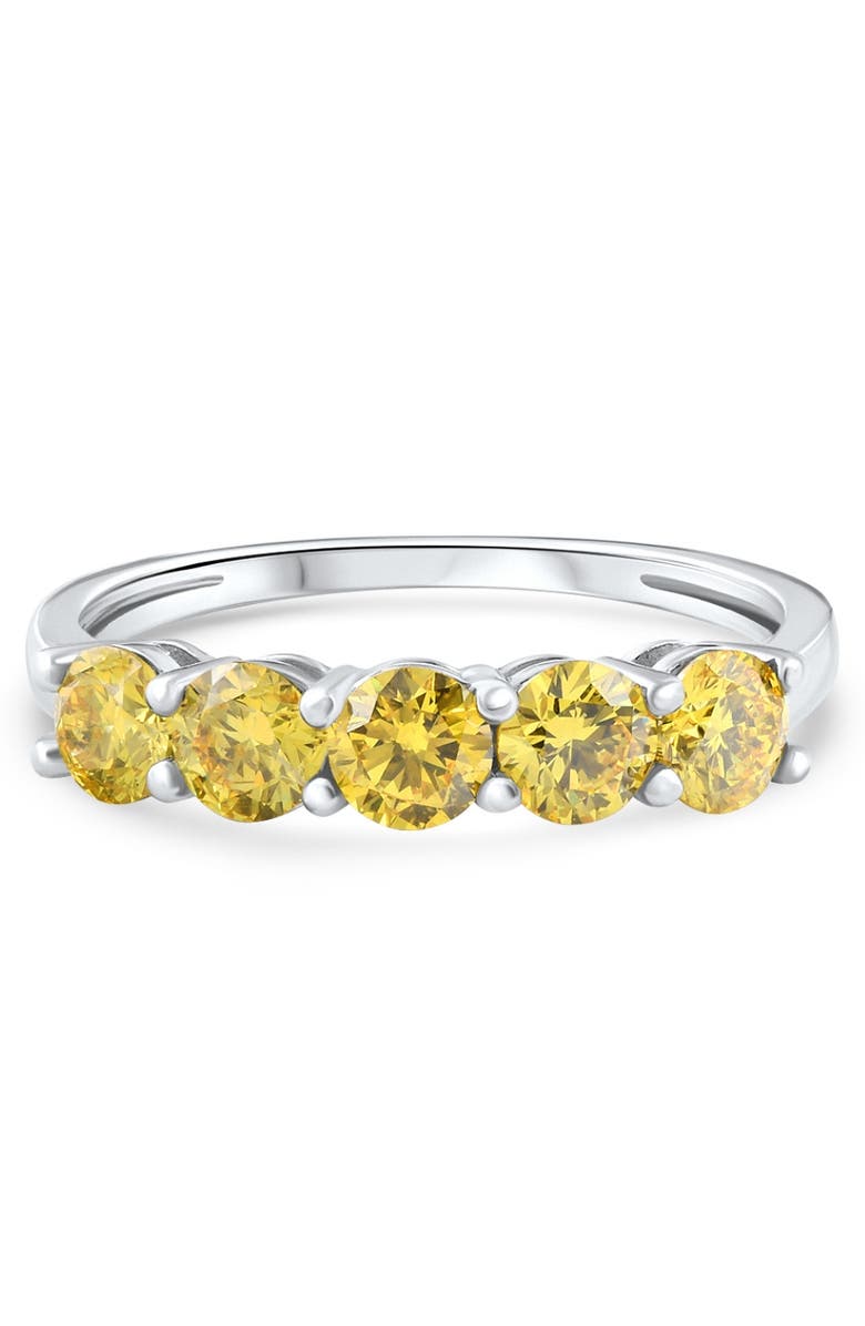 Bliss Diamond 1Ct Fancy Diamond Five Stone Wedding Ring 14k Gold Lab Grown, Alternate, color,
