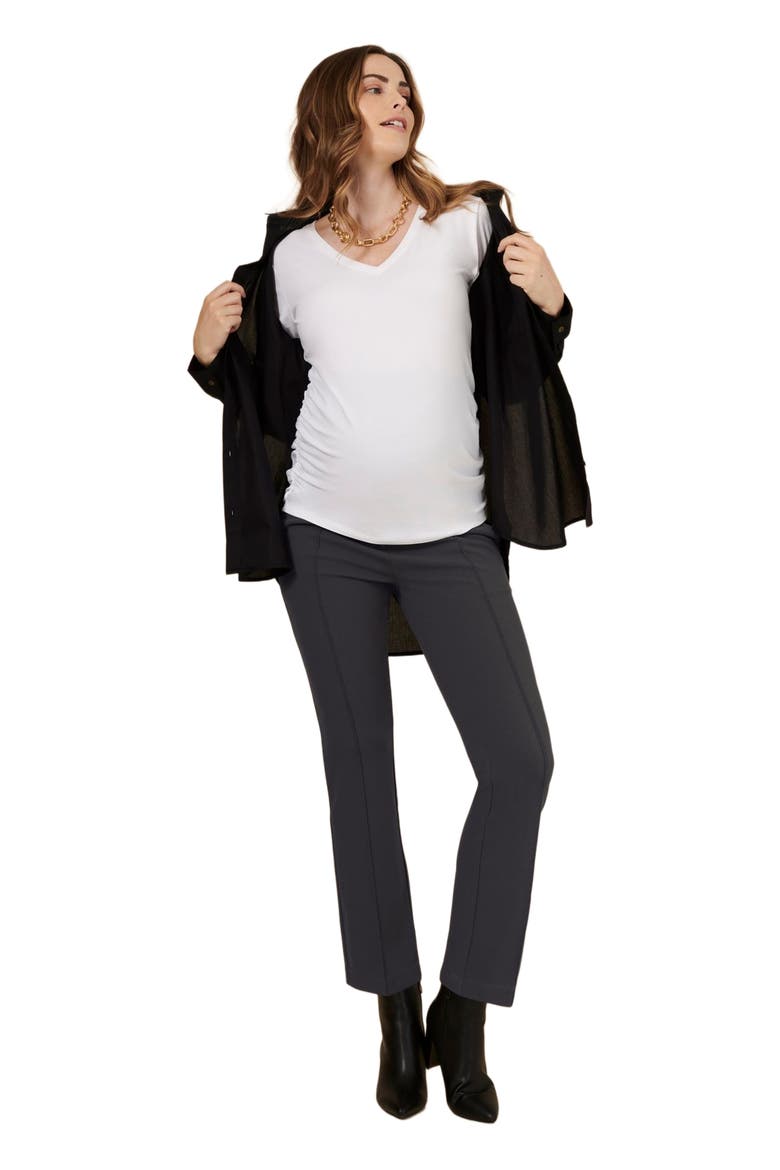 Mia Secret Fit Over the Belly Slim Straight Leg Pant, Main, color, Grey