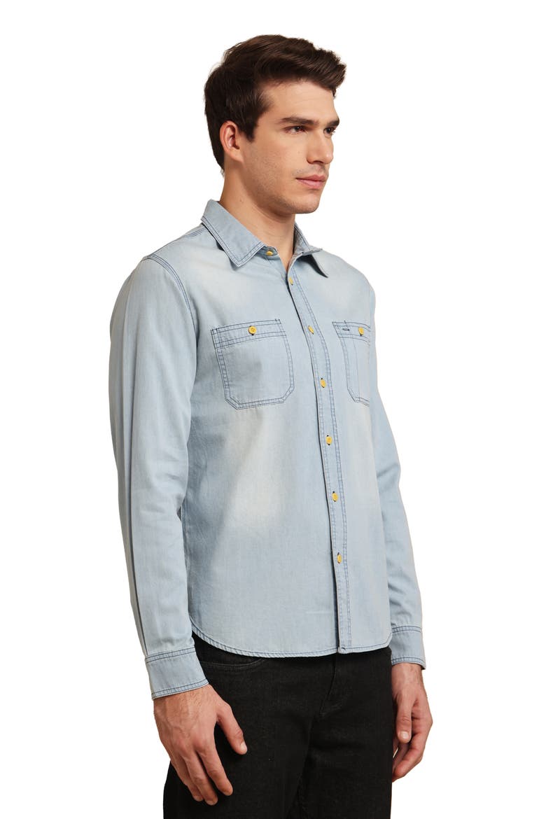 Men's Denim Shirt, Alternate, color, Light Indigo