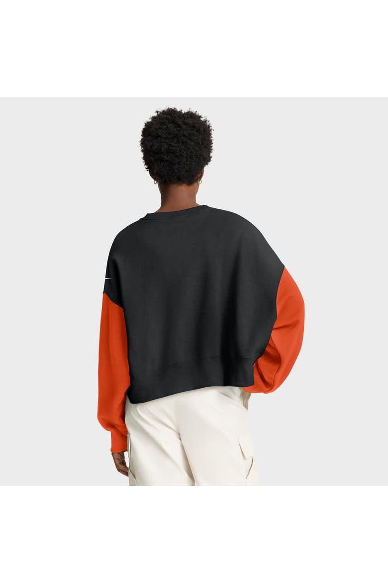 Women's Nike Black Cincinnati Bengals Oversized Color-Block Pullover Sweatshirt, Alternate, color, Black
