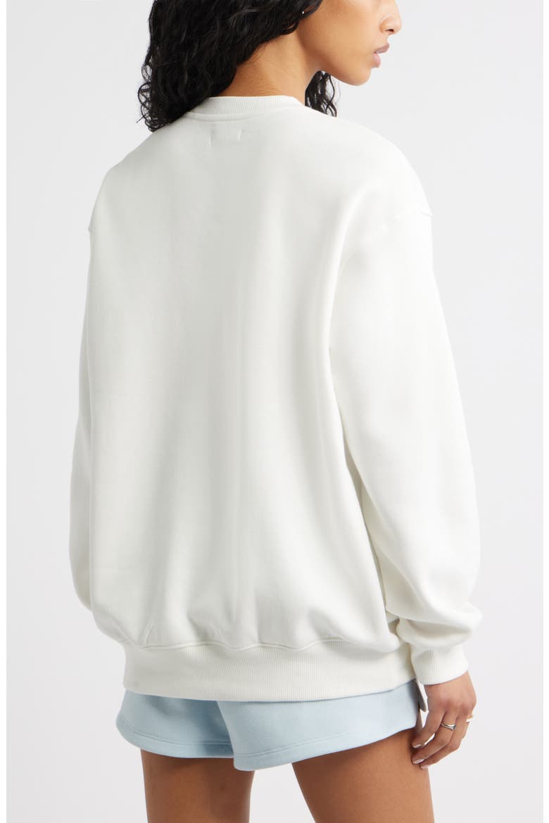 Oversize Crewneck Graphic Sweatshirt, Alternate, color, IVORY- BLUE MONTAUK