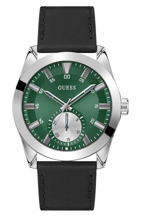 Grayson Leather Strap Watch, 44mm
