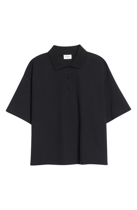 Oversize Cotton Blend Piqué Polo