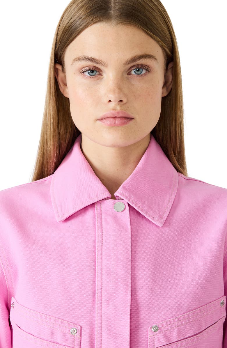 Steve Madden Sloan Cotton Peplum Jacket, Alternate, color, Pink Taffy