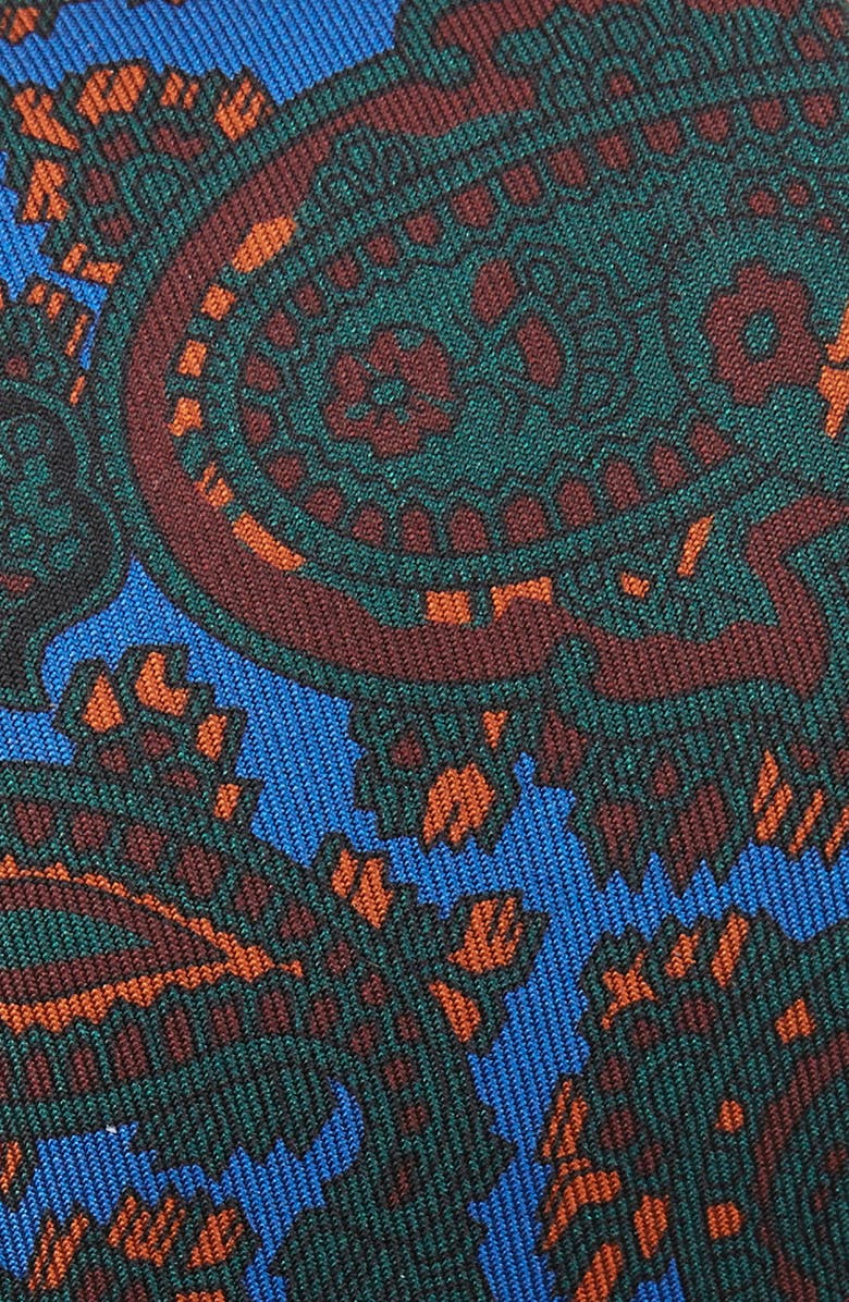 Drake's Paisley Silk Tie, Alternate, color, Blue/ Green