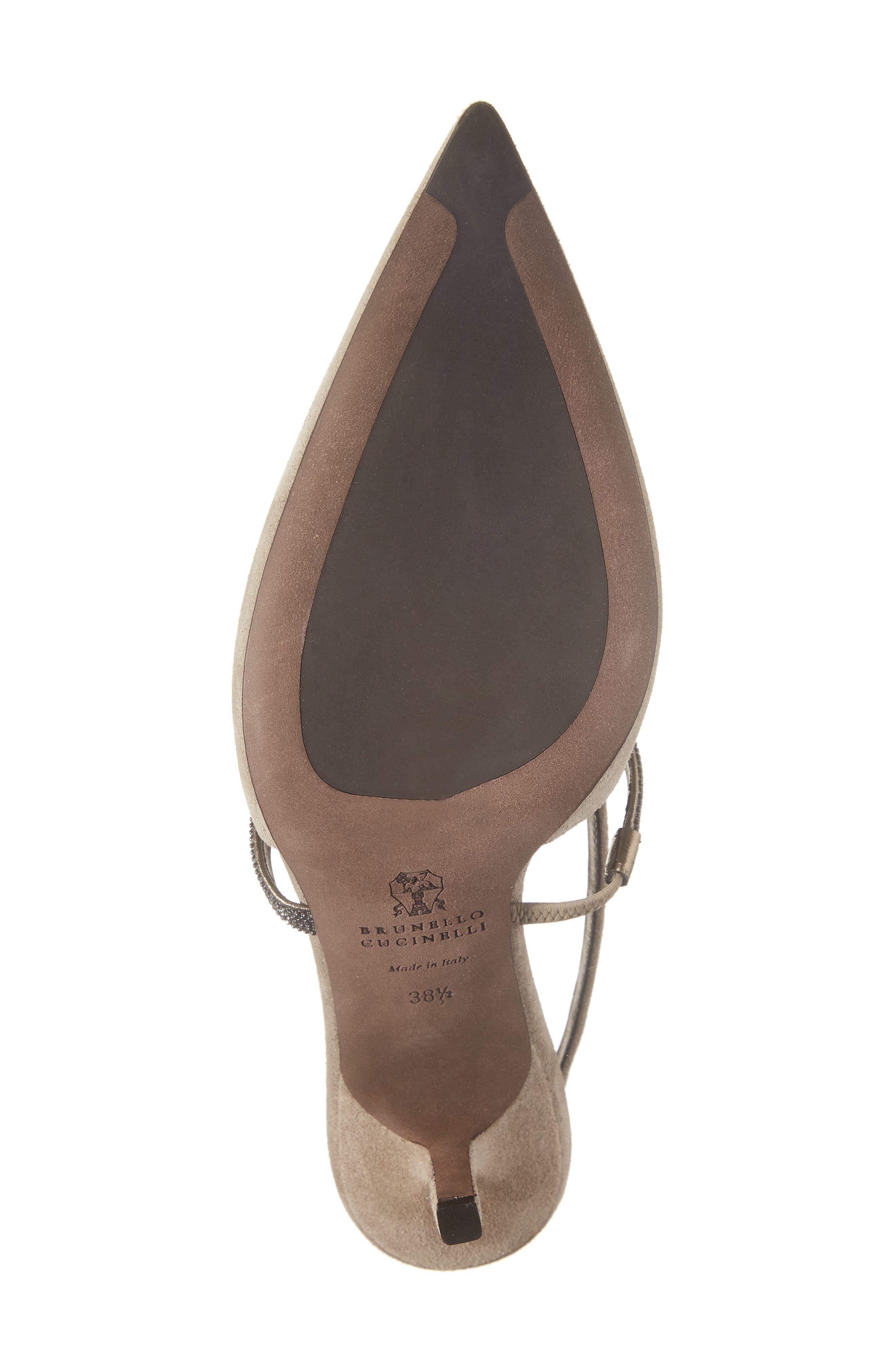 Brunello Cucinelli Pointed Toe Slingback Pump, Alternate, color, Dark Beige