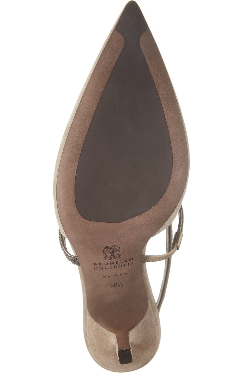 Brunello Cucinelli Pointed Toe Slingback Pump, Alternate, color, Dark Beige