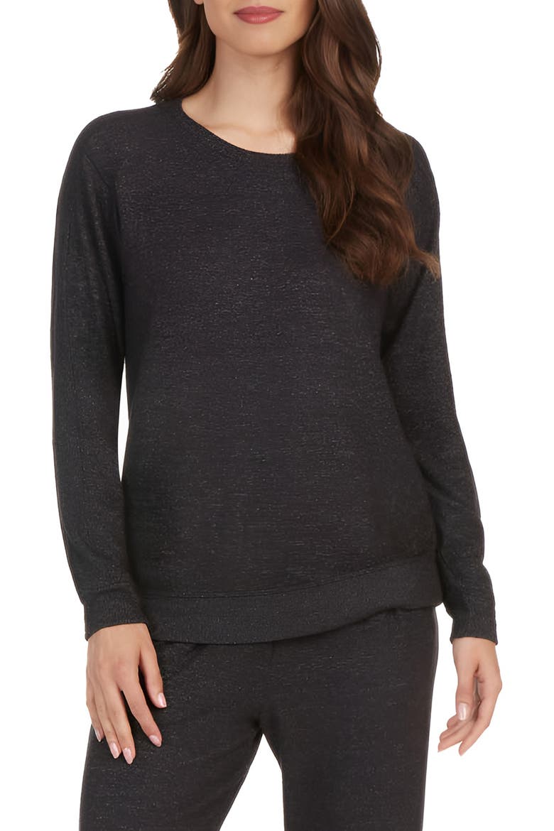Crewneck Sweatshirt & Pants Set, Main, color, HEATHER BLACK