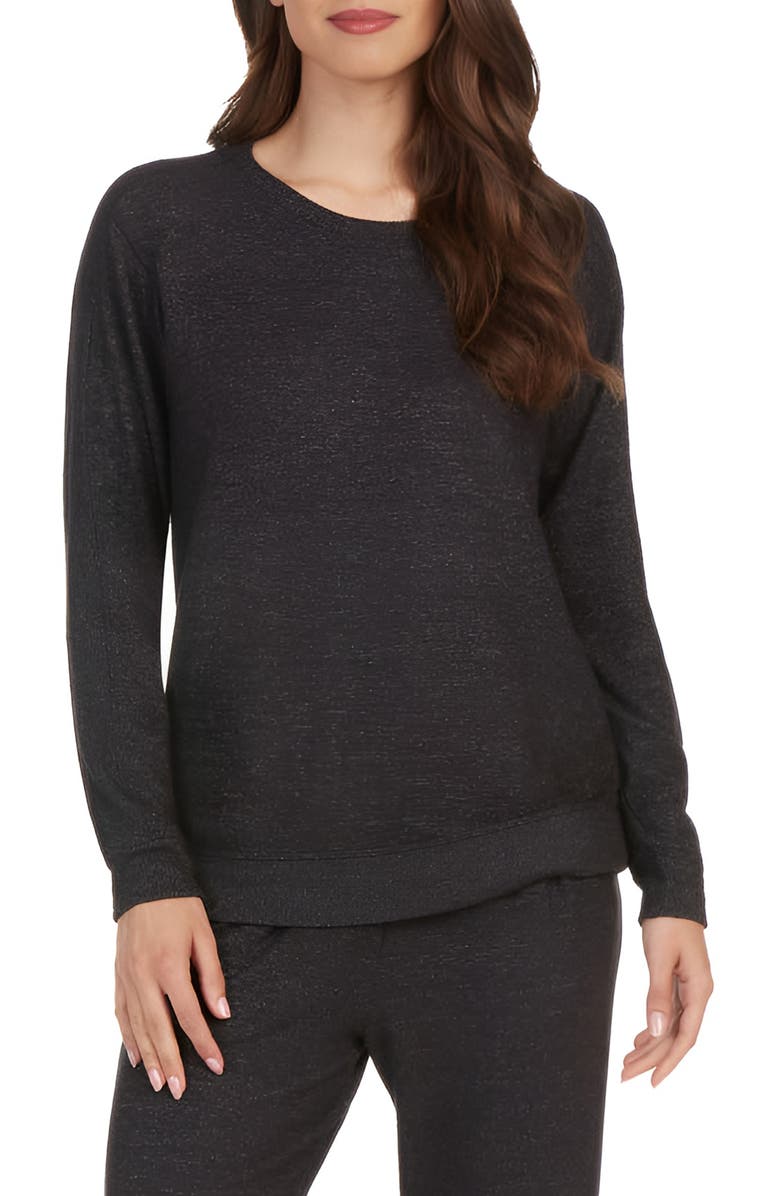 matty m. Crewneck Sweatshirt & Pants Set, Main, color, Heather Black