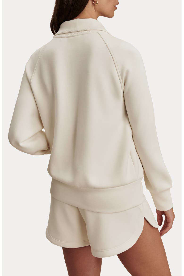 Tyde Mixed Media Zip Front Sweatshirt, Alternate, color, PRISTINE