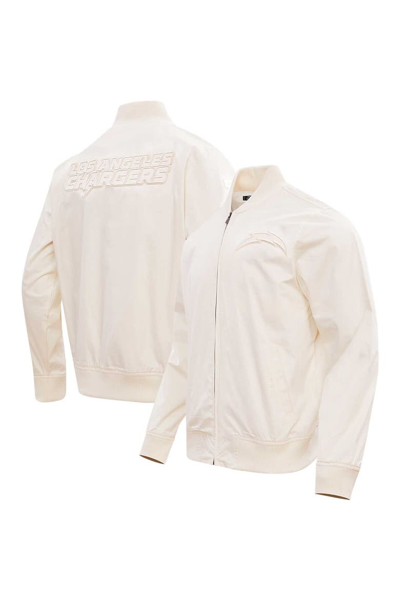 Men's Pro Standard Cream Los Angeles Chargers Neutral Full-Zip Jacket, Main, color, Cream