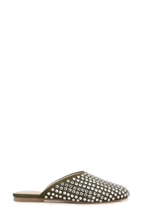 Kenneth Cole Saddie Studded Rhinestone Mule In Olive