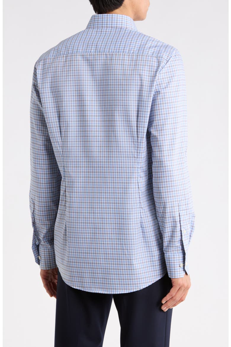 Contemporary Fit Check Organic Cotton Twill Dress Shirt, Alternate, color, LIGHT BLUE