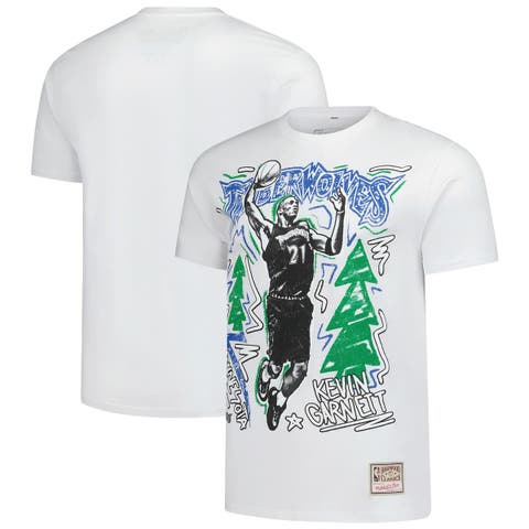 Men's Mitchell & Ness Kevin Garnett White Minnesota Timberwolves Hardwood Classics Chalked Up T-Shirt