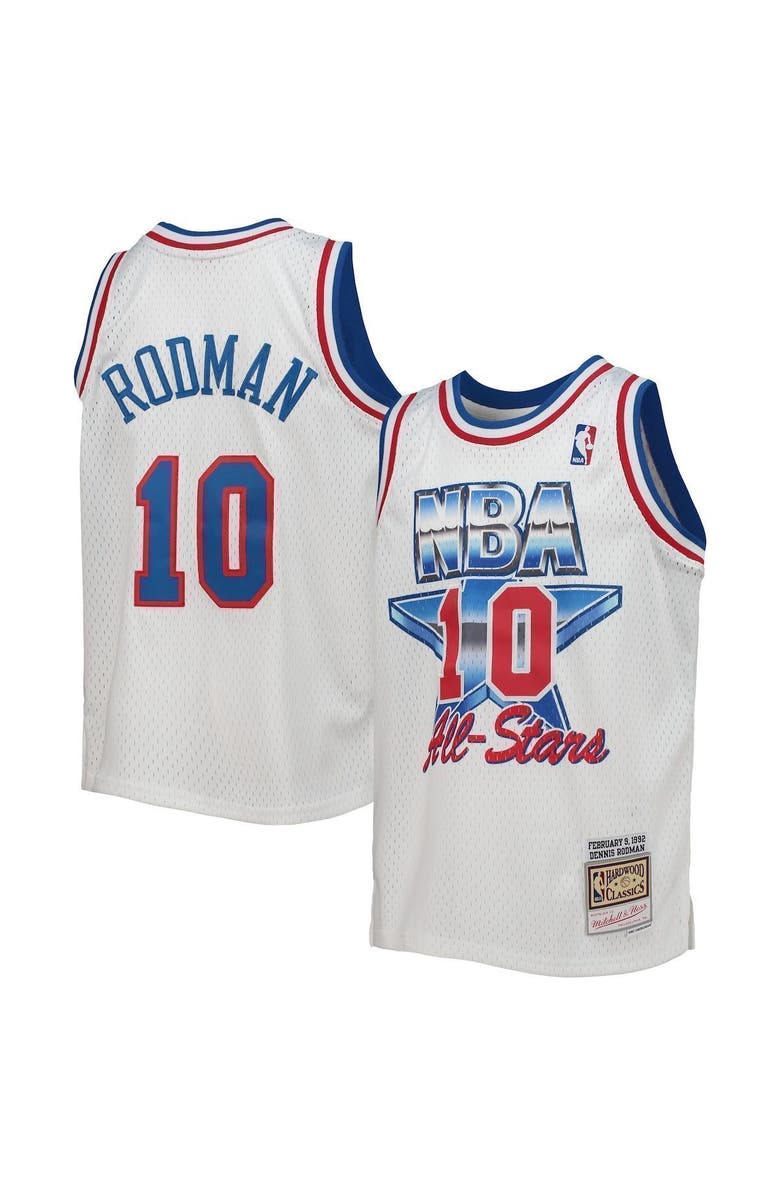 Mitchell & Ness Youth Mitchell & Ness Dennis Rodman White Eastern Conference 1992 NBA All-Star Game Hardwood Classics Swingman Jersey, Main, color, 