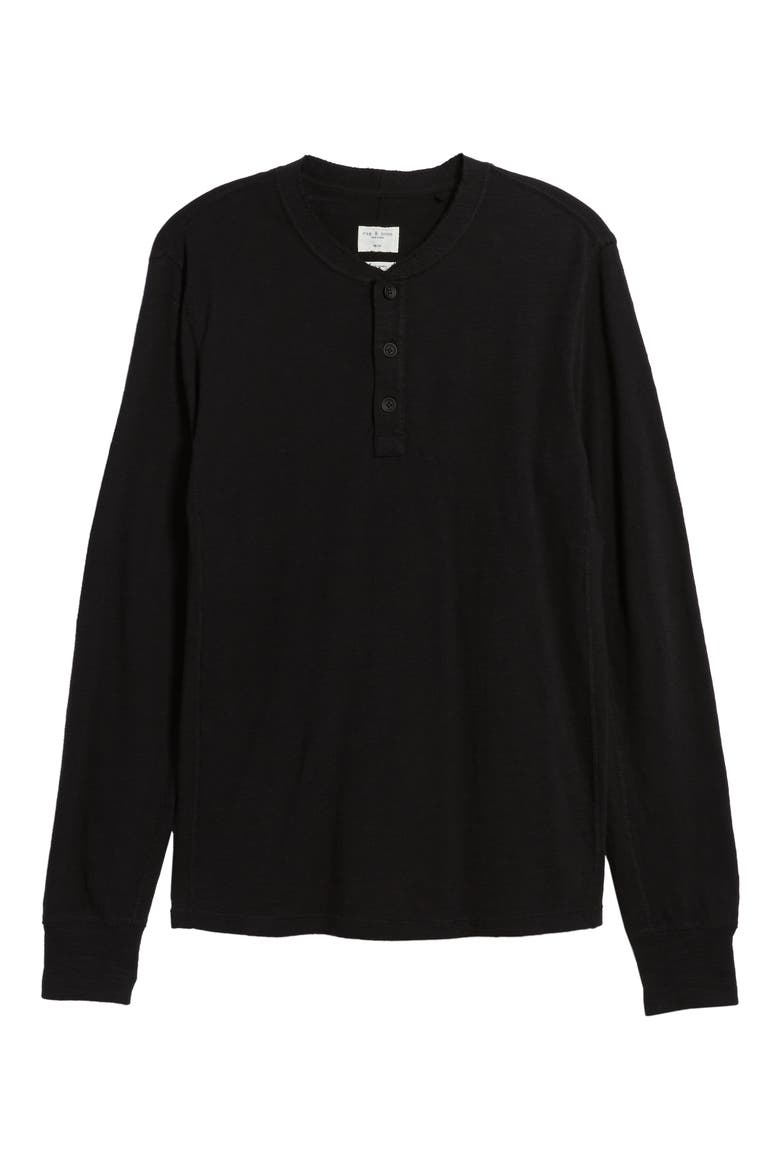 Classic Slim Fit Henley, Alternate, color, JET BLACK
