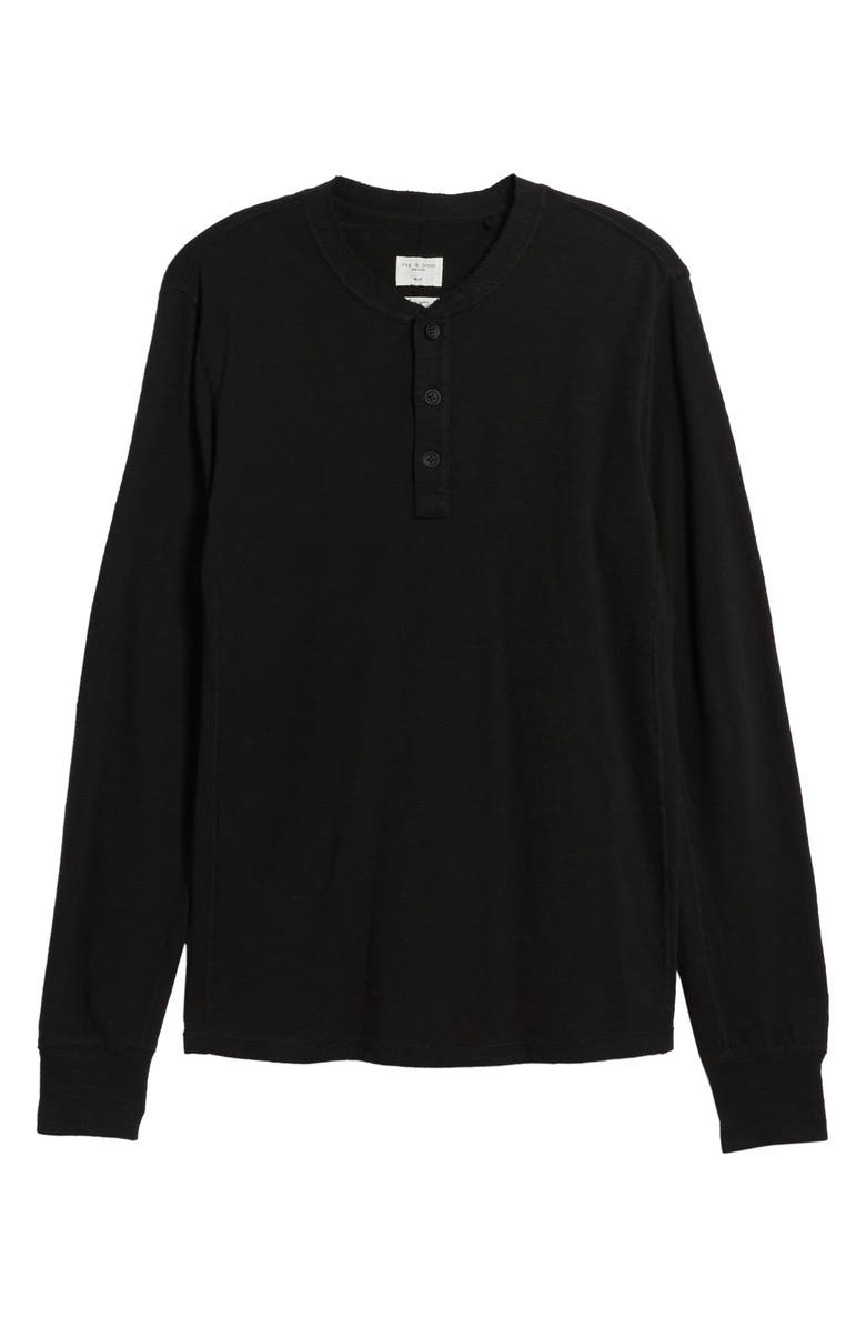 rag & bone Classic Slim Fit Henley, Alternate, color, Jet Black