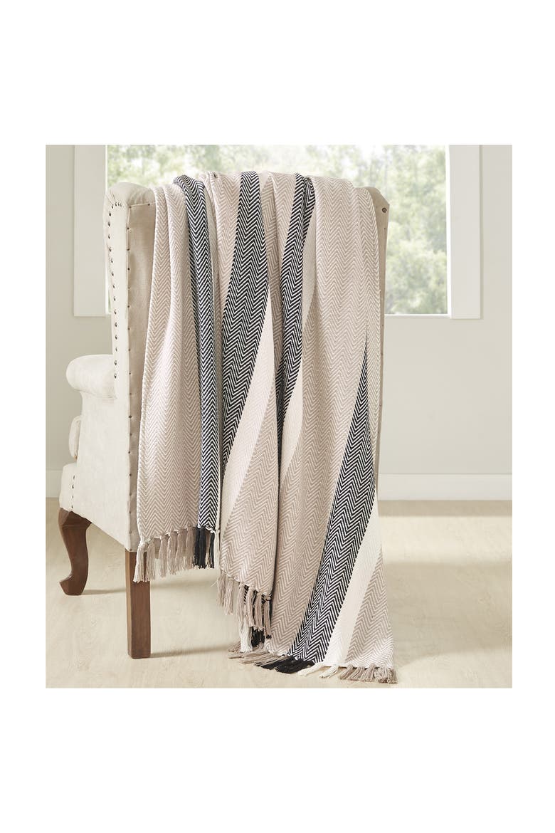 Tassel Detailed Throw, Alternate, color, BLACK