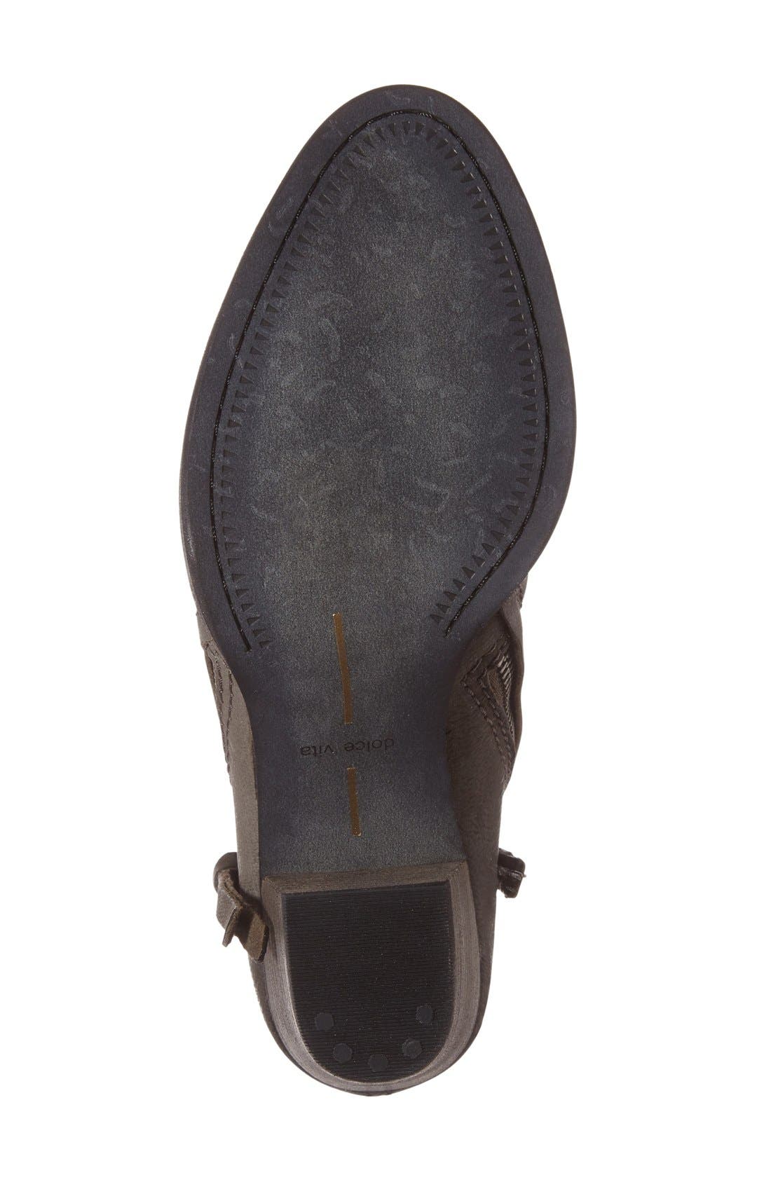'Jessie' Zip Bootie, Alternate, color, CHARCOAL LEATHER