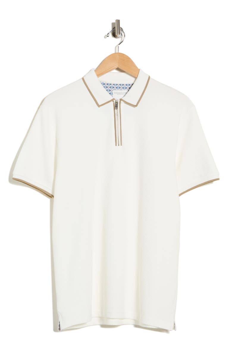 Textured Quarter Zip Polo, Alternate, color, WHITE