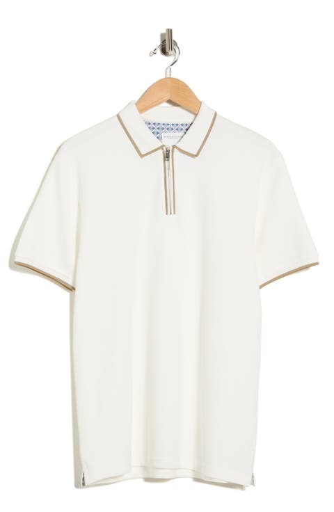 Textured Quarter Zip Polo