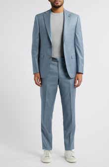 Jack Victor Esprit Blue Microcheck Wool Suit