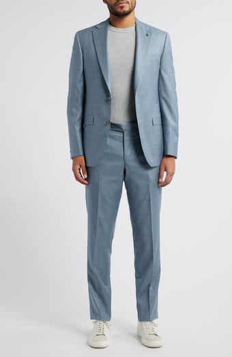 Jack Victor Esprit Blue Microcheck Wool Suit