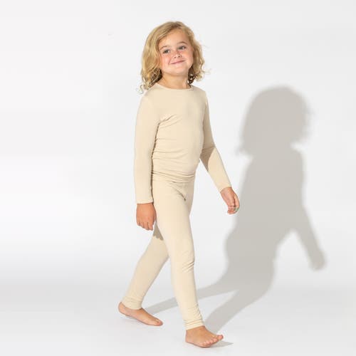 Bellabu Bear Little Kid's & Kid's Oat Long-sleeve Shirt & Pants Pajama Set In Oat