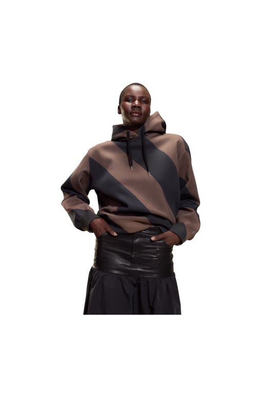 Cynthia Rowley Drew Striped Hoodie In Brown