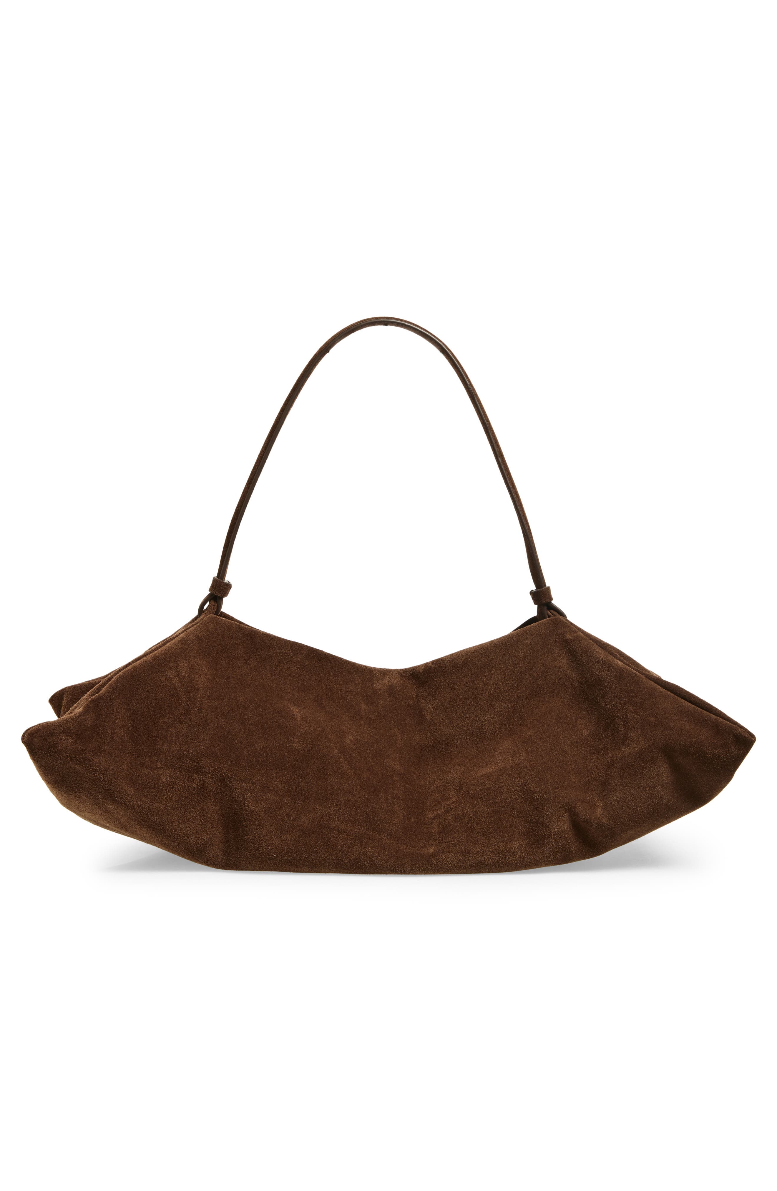 Altuzarra Origami Studded East/West Suede Bag, Alternate, color, Chocolate