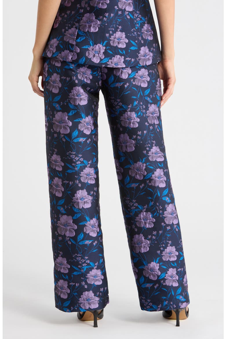 Nicole Jacquard Bern Wide Leg Pants, Alternate, color, NAVY-MULTI