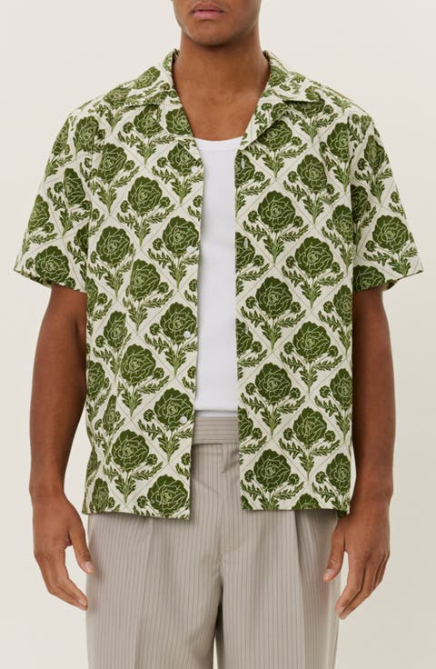 Lesley Flower Tile Camp Shirt