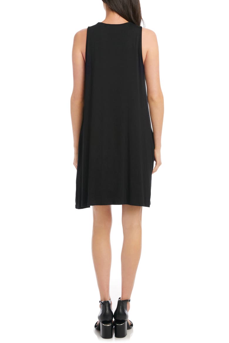 Chloe Sleeveless Stretch Jersey Swing Dress, Alternate, color, BLACK