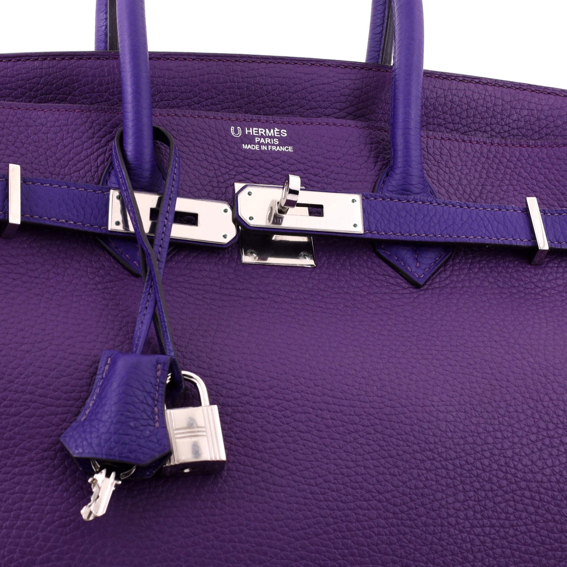 Pre-Owned Hermes Birkin Handbag Bicolor Clemence with Palladium Hardware 35, Alternate, color, Bicolor - Ultraviolet/Iris