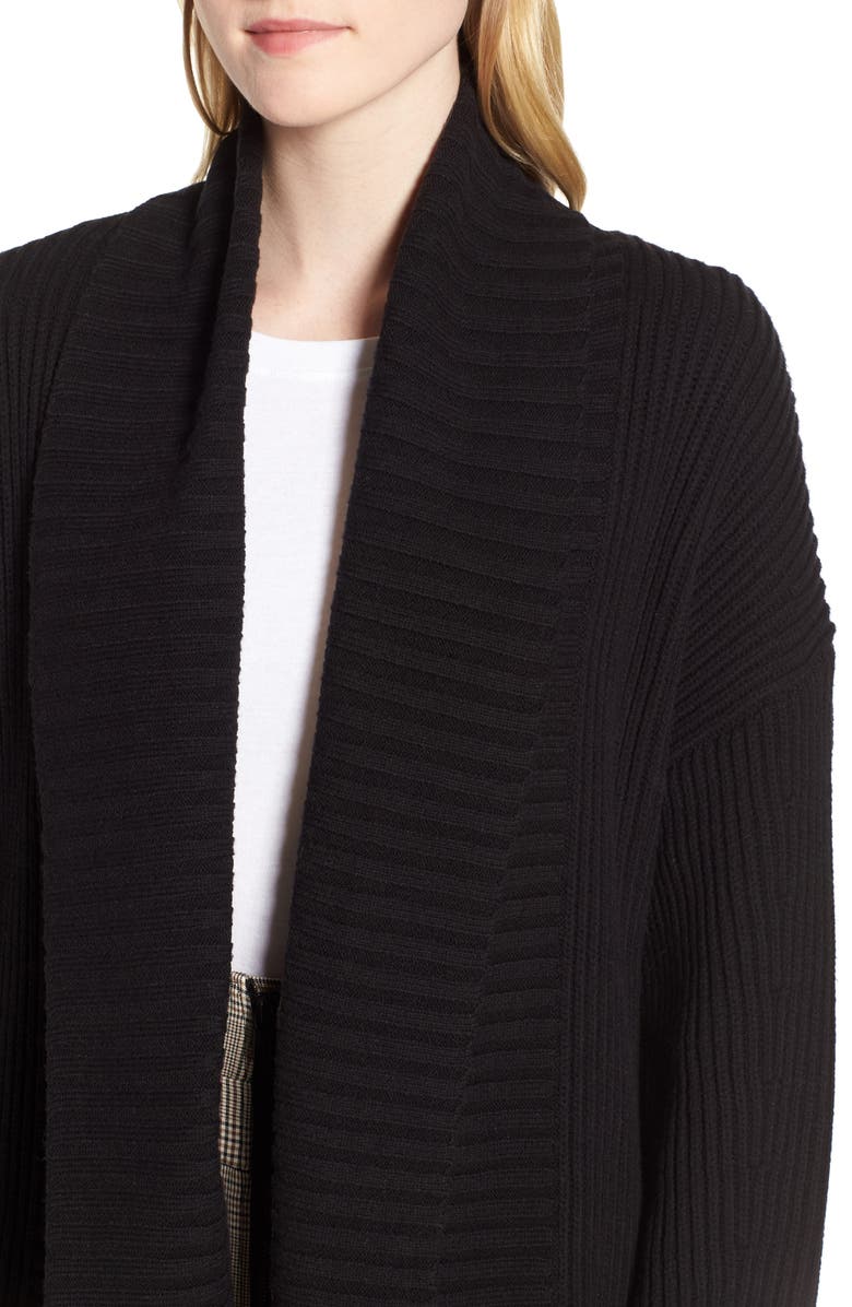 Trouvé Rib Overlap Cardigan, Alternate, color, 