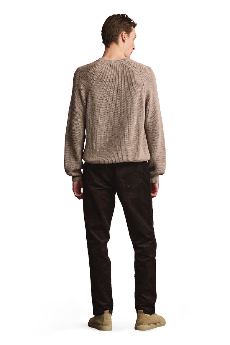 Cotton Fisherman Raglan Crewneck Sweater, Alternate, color, Sand