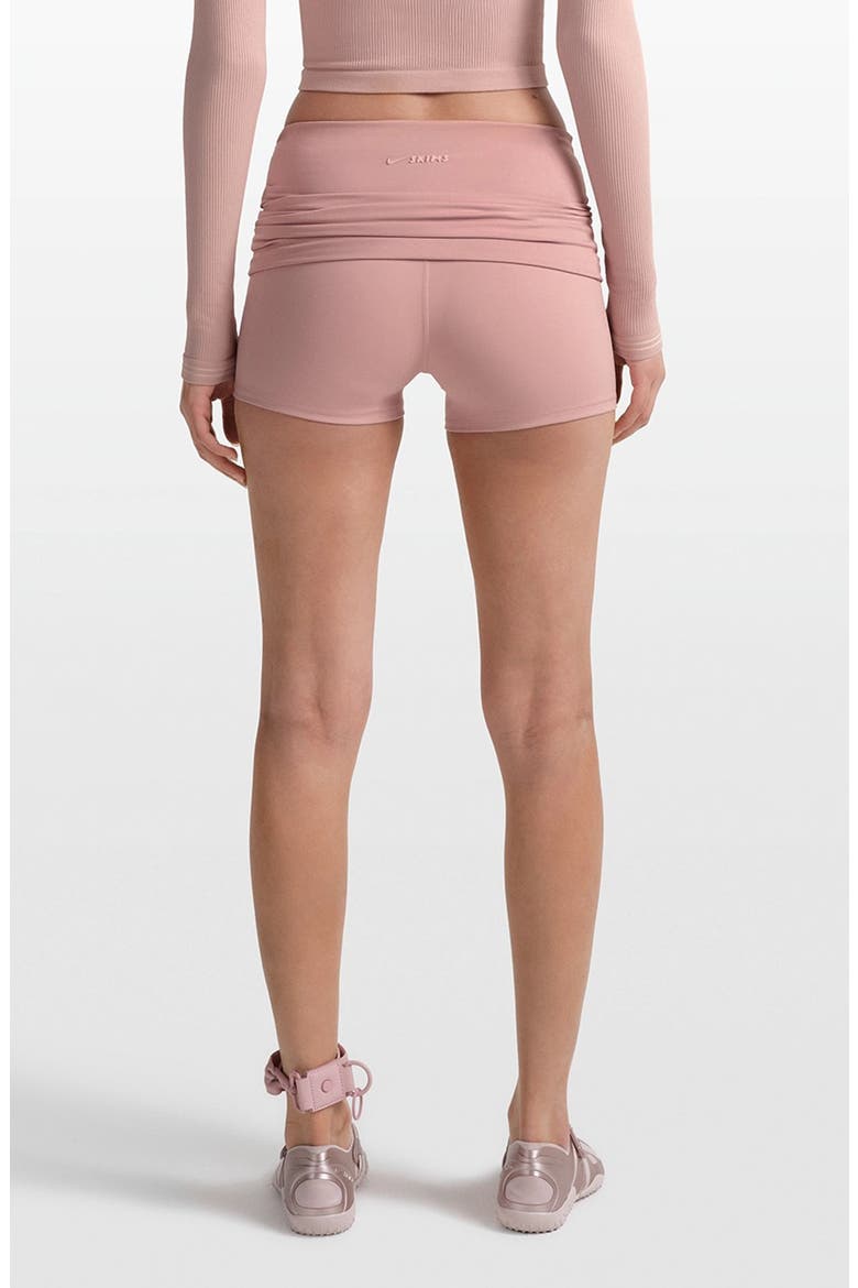 Matte Foldover Waist Shorts, Alternate, color, HIMALAYAN