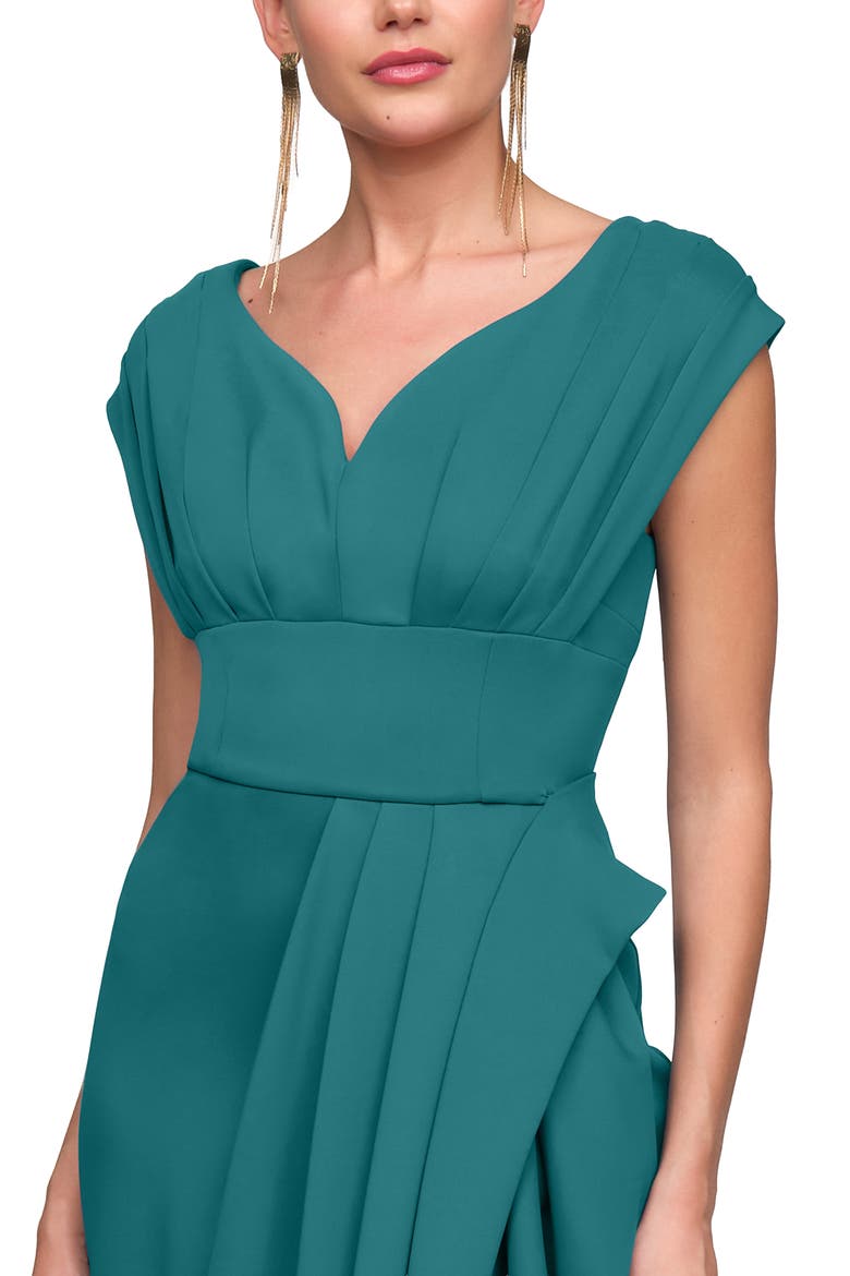 Anissa Pleated Column Gown, Alternate, color, DEEP SEA