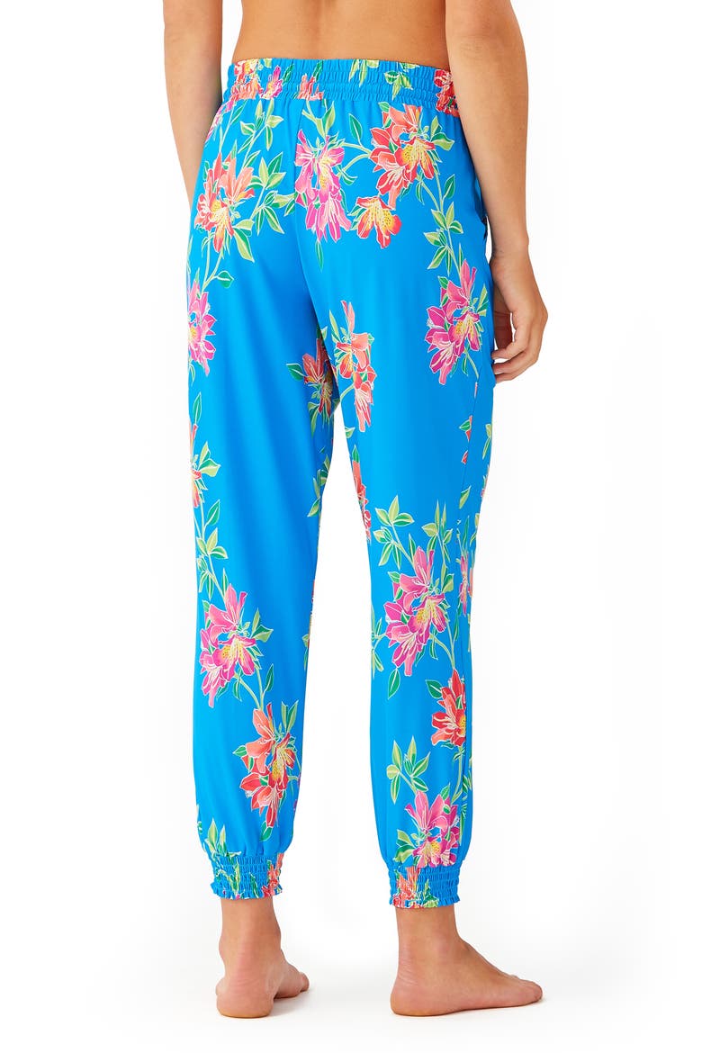 Sun Lilies Cover-Up Joggers, Alternate, color, AZURE BLUE