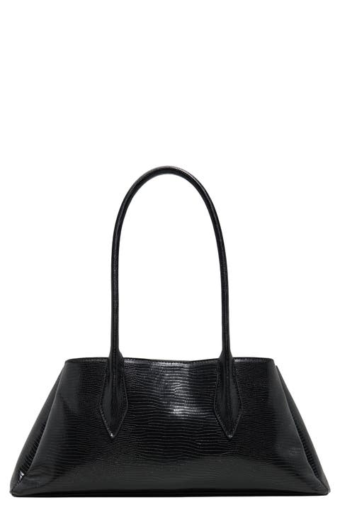 Avanieex Lizard Embossed Faux Leather Shoulder Bag