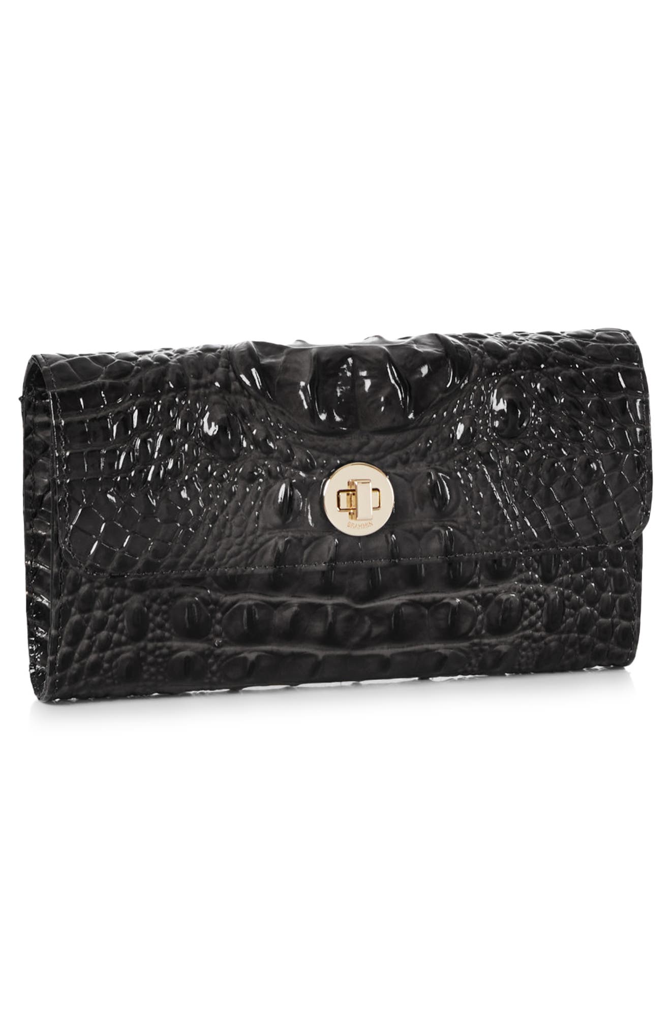 Brahmin Polina Croc Embossed Leather Crossbody Bag, Alternate, color, 