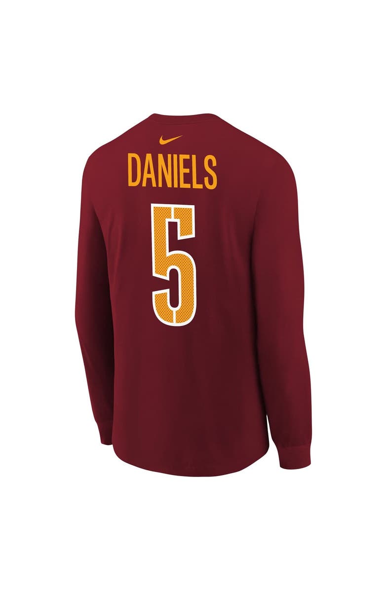 Nike Youth Nike Jayden Daniels Burgundy Washington Commanders Player Name 
Number Long Sleeve T-Shirt, Alternate, color, Burgundy