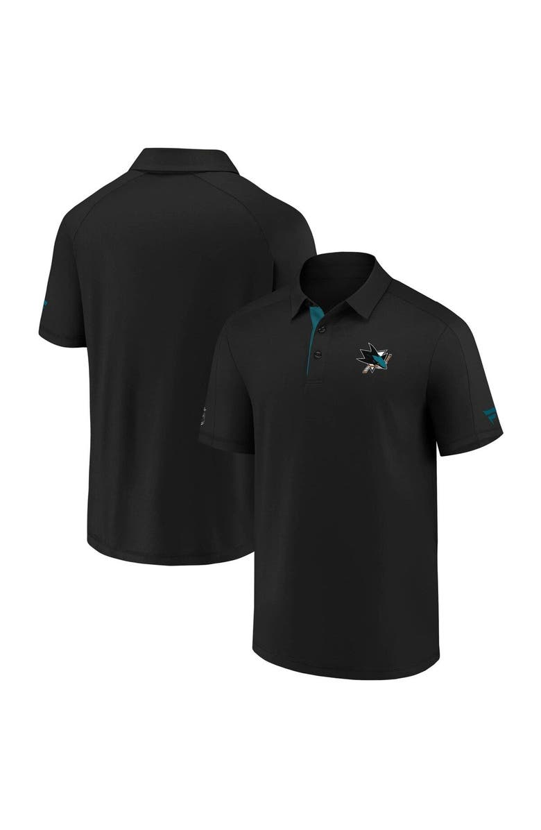 FANATICS Men's Fanatics Branded Black San Jose Sharks Authentic Pro Locker Room Performance Polo, Main, color,