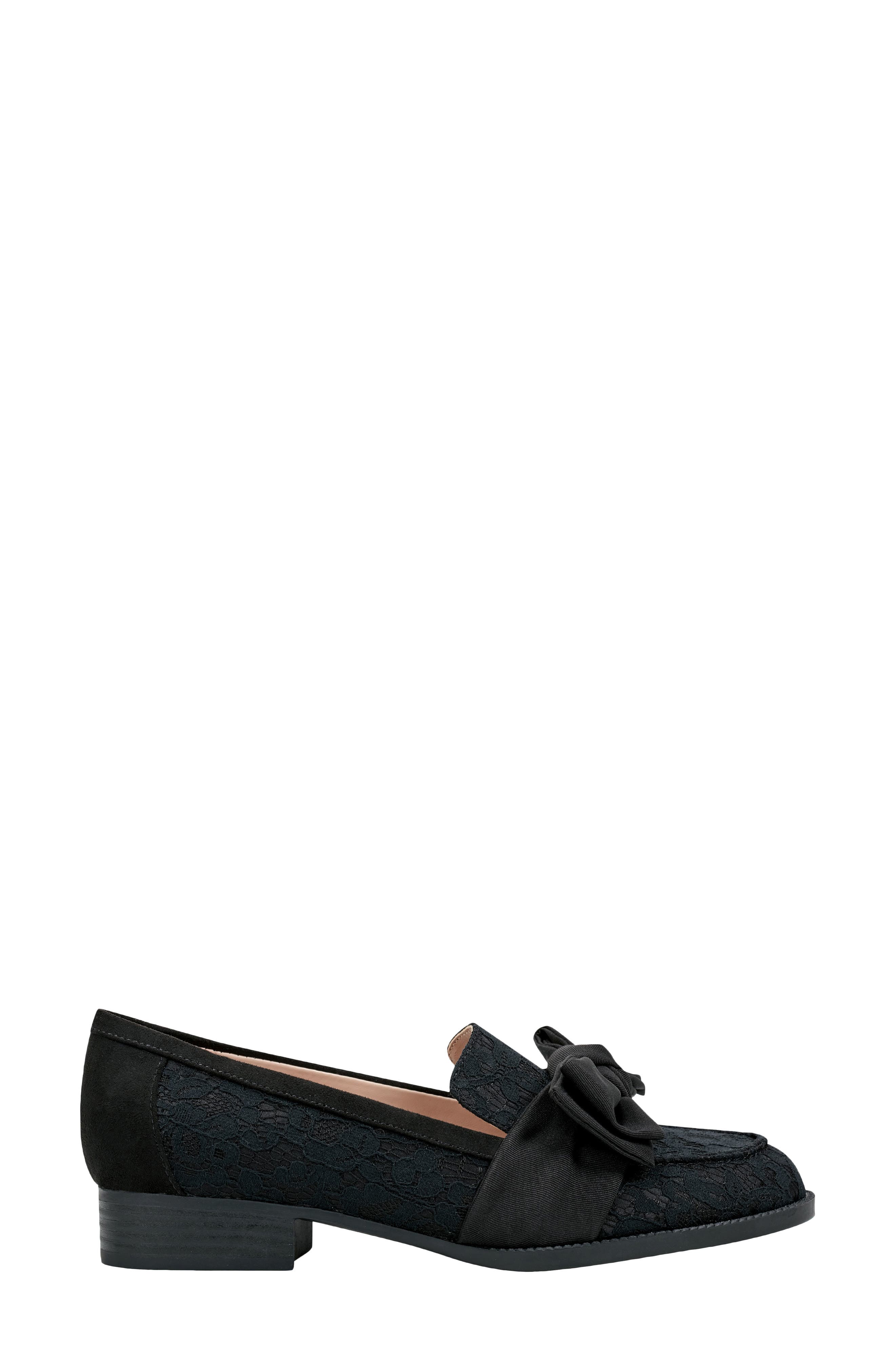 Bow Loafer, Alternate, color, BLACK LACE